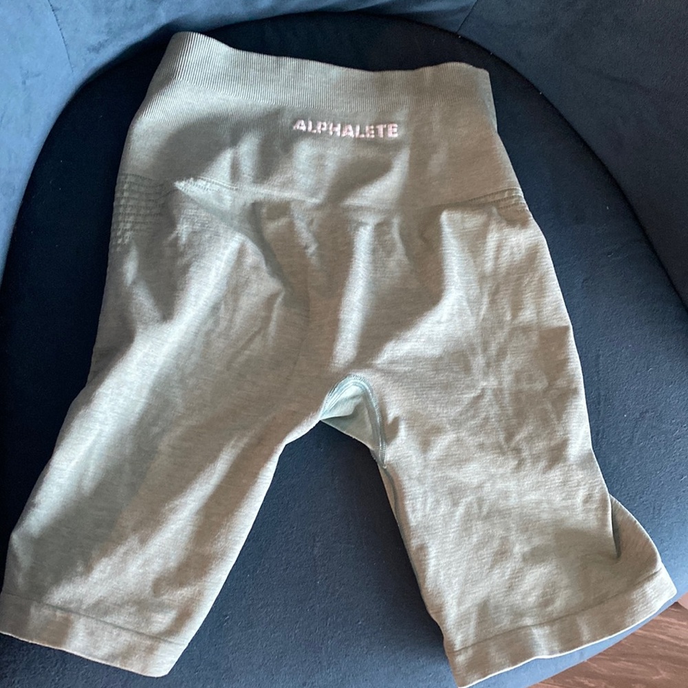 Green alphalete biker shorts size small